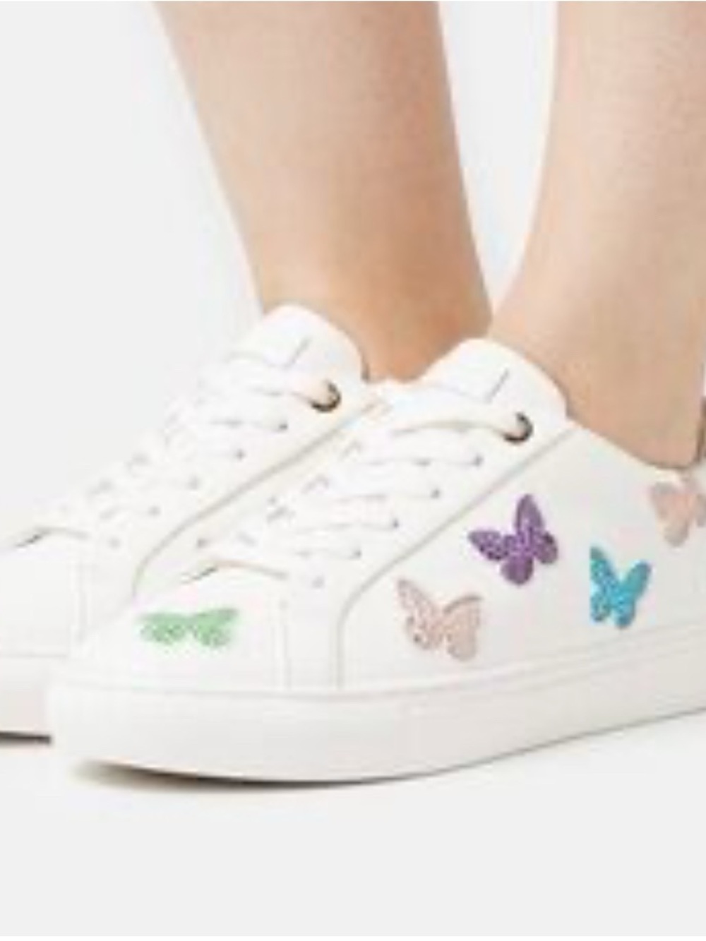 KURT GEIGER LONDON Women's Lane Butterfly Lace Up Sneakers European 40.5